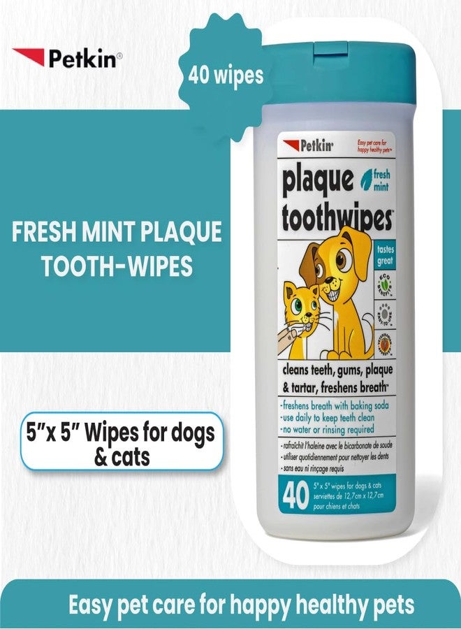 بيتكين مناديل بيتكين لتنظيف أسنان الحيوانات الأليفة - مناديل تنظيف أسنان الكلاب والقطط | نفس منعش، تحكم في الجير، نظافة فم سهلة - 40 منديلًا - Image 4